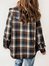 Womens Plaid Shacket Long Sleeve Jacket